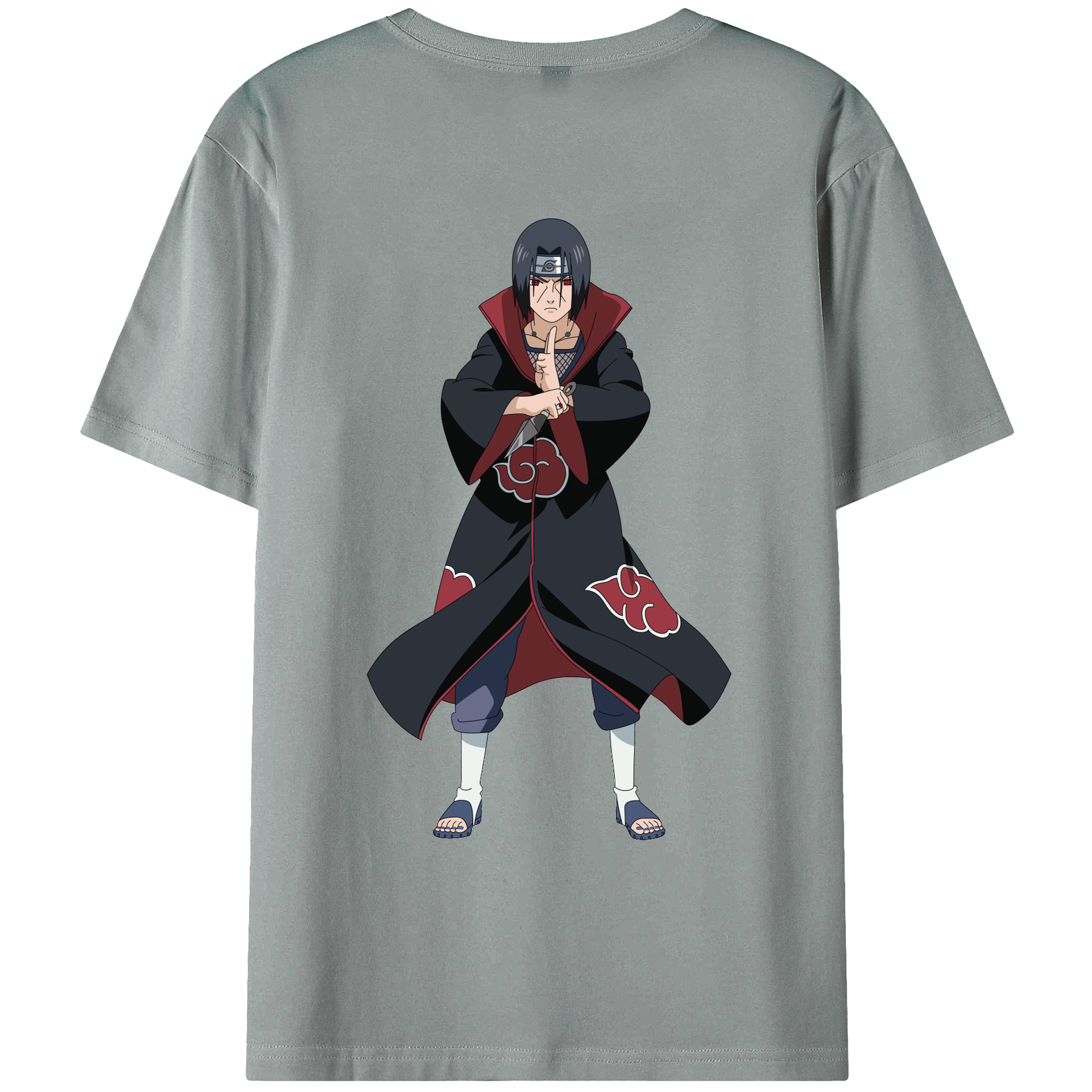 （画像用） NARUTO -ナルト- うちは イタチ Uchiha Itachi 綿100％ メンズ半袖Tシャツ（バックプリント） 通気性